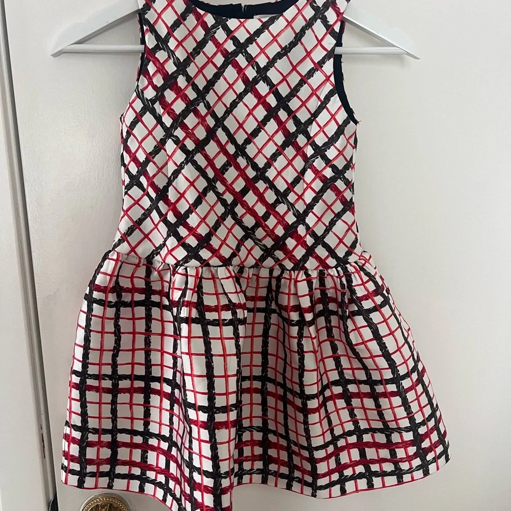 Crewcuts X Kid Made Modern Red and Black Plaid Kids Dress - Picture 1 of 7